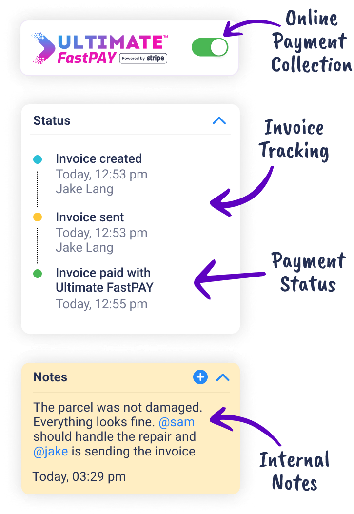 inovoice tracking for repair jobs