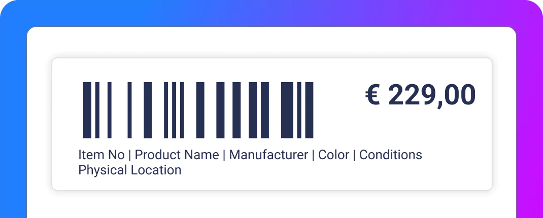 Spare part and item label creation