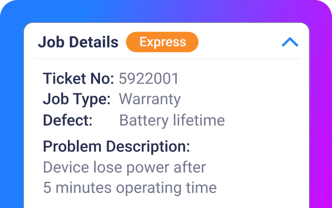job ticket details